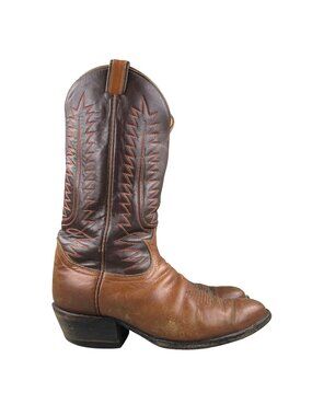 Tony Lama VTG Men's Size 10D Brown Leather Western Cowboy Boots 6210 FAIR